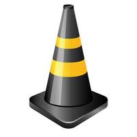 Traffic cone icon in color. Road construction warning vector