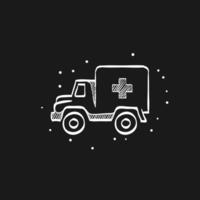 Military ambulance doodle sketch illustration vector