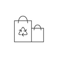 Recycle symbol icon in thin outline style vector