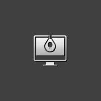 Monitor calibration icon in metallic grey color style. Printing color standard vector