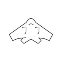 Stealth bomber icon in thin outline style vector