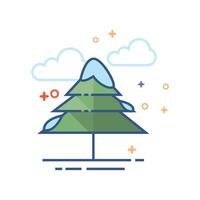 Pine tree icon flat color style vector illustration