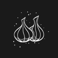 Garlic doodle sketch illustration vector