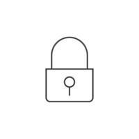 Padlock icon in thin outline style vector