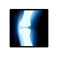 X-Ray image icon in color. Join skeleton foot vector