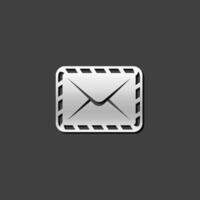 Envelope icon in metallic grey color style. Mail email message communication vector