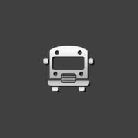 School bus icon in metallic grey color style.Automotive car education vector