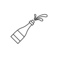 Champagne spray icon in thin outline style vector