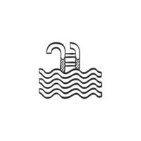 Hand drawn sketch icon swimming pool vector