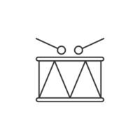 Drum icon in thin outline style vector