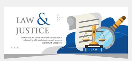 Law and justice template banner design. Premium banner template vector