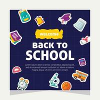 Back to school social media post. Template design vector