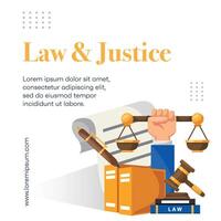 Modern law firm social media post template vector