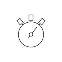 Stopwatch icon in thin outline style vector