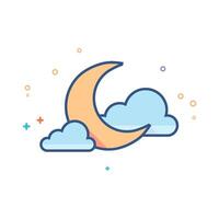 Nature forecast clear night vector illustration