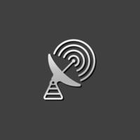 Satellite receiver icon in metallic grey color style.Data information technology vector