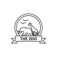 Zoo gate icon in thin outline style vector