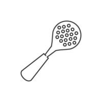 Spatula icon in thin outline style vector