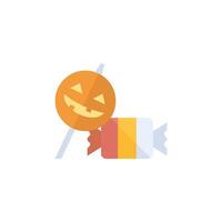 Twist candy icon in flat color style. Food snack sweet sugar junk striped Halloween vector