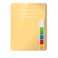 carpeta icono en color. computadora archivos aglutinante vector