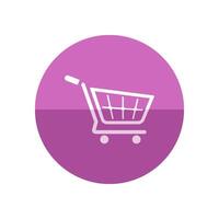 Shopping cart icon in flat color circle style. Buying, ecommerce vector