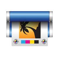 Offset printing icon in color. Print shop service publisher vector