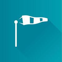 Windsock flat color icon long shadow vector illustration