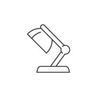 Table lamp icon in thin outline style vector