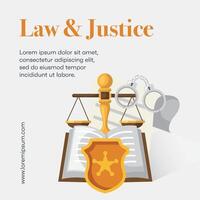 Law firm social media post design or law and justice template design vector