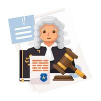 Judge illustration design for law firm vector