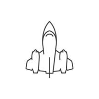 Stealth bomber icon in thin outline style vector