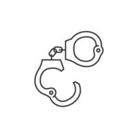 Handcuff icon in thin outline style vector