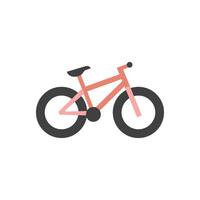 Fat tire bicycle icon in flat color style. Sport transportation explore distance endurance extreme terrain vector