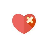 Broken heart icon in flat color style. Love couple Valentine vector