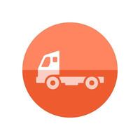 Empty container lift truck icon in flat color circle style. Automobile car industry logistic distribution shipping vector