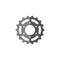 Bicycle sprocket gear icon in flat color style. Transportation sport mechanical repair parts vector