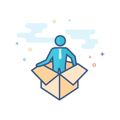 Businessman challenge icon flat color style vector illustration