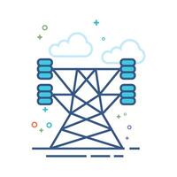 Pylon icon flat color style vector illustration