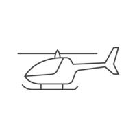 Helicopter icon in thin outline style vector