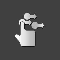 Finger gesture icon in metallic grey color style.Gadget touch pad smart phone laptop vector