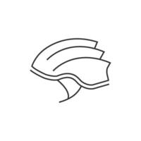 Bicycle helmet icon in thin outline style vector