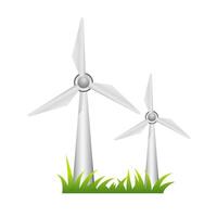 Wind turbine icon in color. renewable energy environment vector