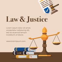 Law firm social media post design or law and justice template design vector