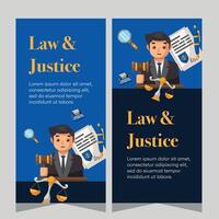 Law and justice template banner vertical. Premium banner template vector