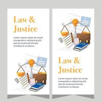 Law and justice template banner vertical. Premium banner template vector