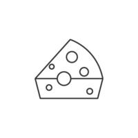 Cheese icon in thin outline style vector