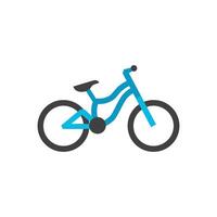 Mountain bike icon in flat color style. Sport transportation explore distance endurance bicycle suspension vector