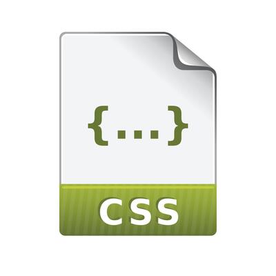 CSS file format icon in color. Computer web page style