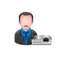 Businessman avatar icon in colors. vector