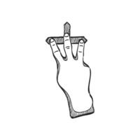 Hand drawn sketch icon touchpad gesture vector